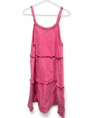 Pink Tiered Gauze Sundress